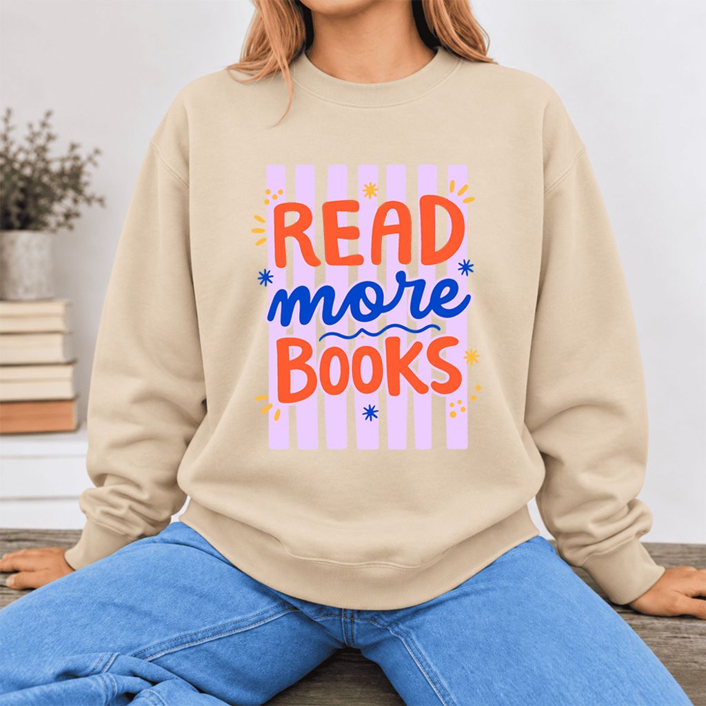 Read More Books Softstyle Sweatshirt | Reader Gift Sand