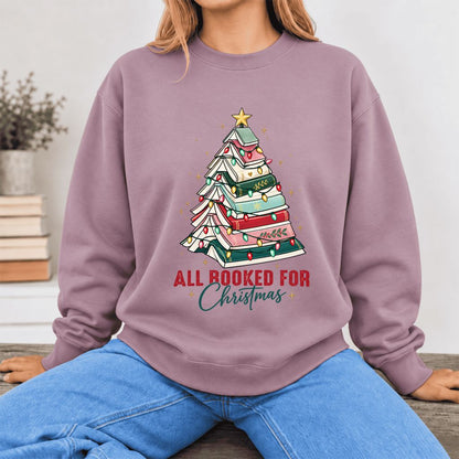 All Booked For Christmas Softstyle Sweatshirt | Christmas Book Lover Gift Paragon