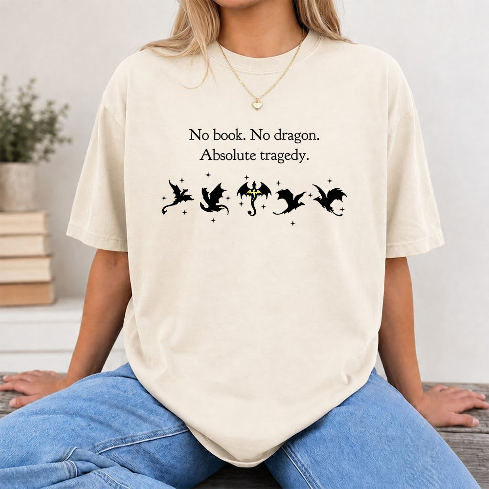 No Book No Dragon Softstyle T-Shirt | Book Lover Gift Natural