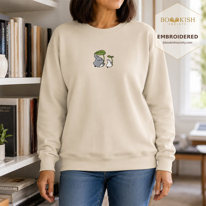 Forest Spirits and Flowers Embroidered Sweatshirt | Reader Gift Sand