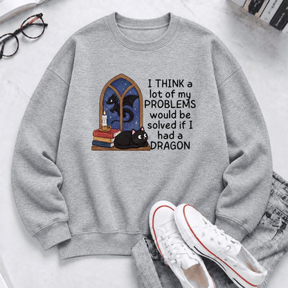 If I Could Have A Dragon Softstyle Sweatshirt | Fantasy Book Lover Gift Sport Grey