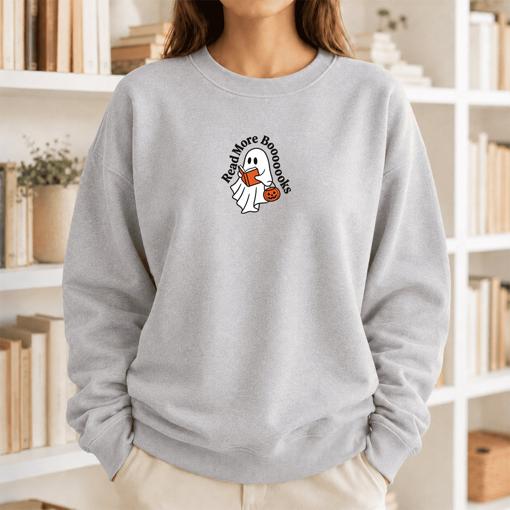 Read More Book Crewneck Sweatshirt | Halloween Reader Gift Sport Grey