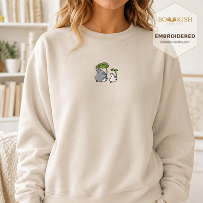 Forest Spirits and Flowers Embroidered Sweatshirt | Reader Gift Sand