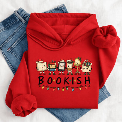 Christmas Bookish Things Softstyle Hoodie | Christmas Gift For Readers Red