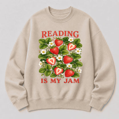 Reading Is My Jam Crewneck Sweatshirt | Reader Gift Sand