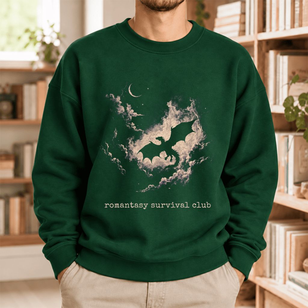 Romantasy Survival Club Softstyle Sweatshirt | Fantasy Reader Gift Forest Green