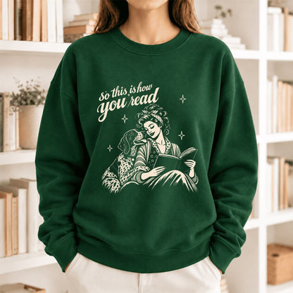 How You Read German Shorthaired Pointer Softstyle Sweatshirt | Cozy Dog Mom Gift Forest Green