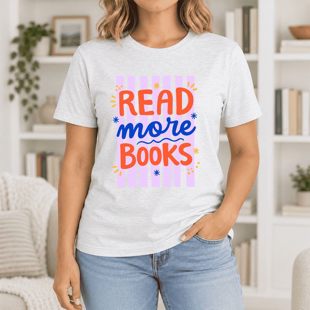 Read More Books Ultra-Soft Cotton T-Shirt | Reader Gift Ash