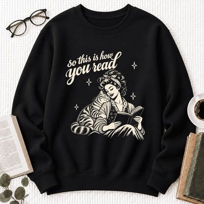 How You Read American Shorthair Softstyle Sweatshirt | Cozy Cat & Book Lover Gift Black