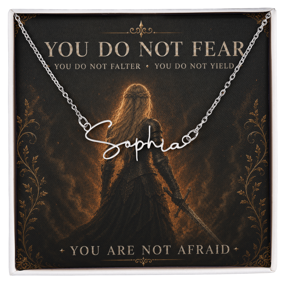 You Do Not Fear Decorative Card And Custom Name Polished Stainless Steel Necklace With Box Book Lover Gift Font 2