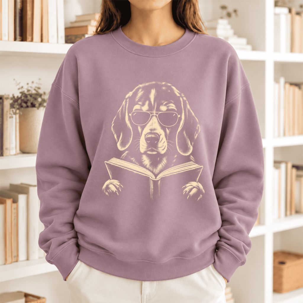 Beagle Reading Book Softstyle Sweatshirt | Dog Mom Reader Gift Paragon