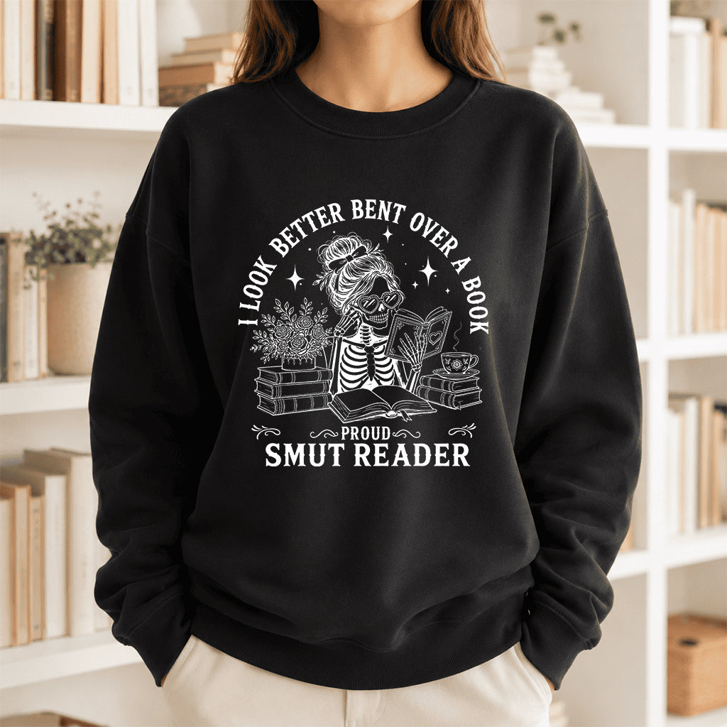 I Look Better Bend Over A Book Crewneck Sweatshirt | Reader Gift Black