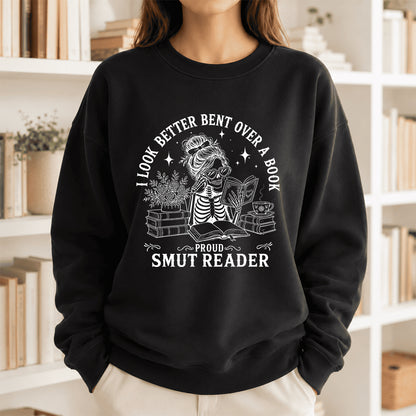 I Look Better Bend Over A Book Crewneck Sweatshirt | Reader Gift Black