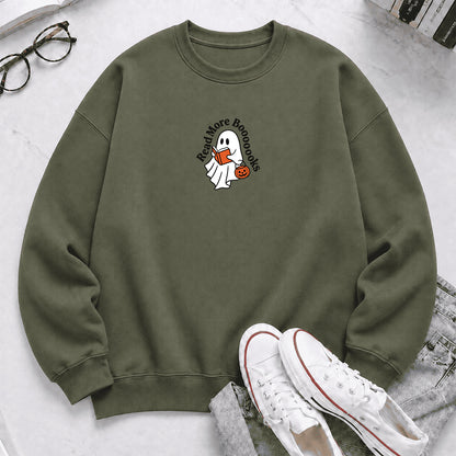 Read More Book Crewneck Sweatshirt | Halloween Reader Gift Military Green