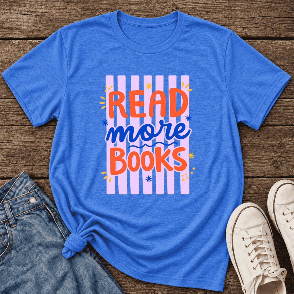 Read More Books Ultra-Soft Cotton T-Shirt | Reader Gift Heather True Royal