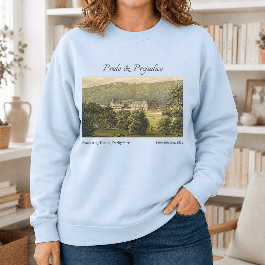 Pride And Prejudice Crewneck Sweatshirt | Reader Gift Light Blue