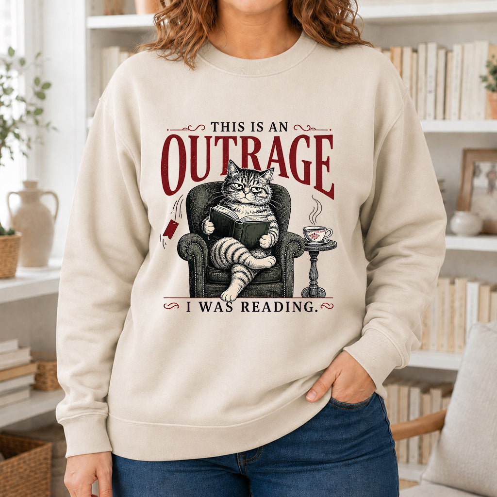 This Is An Outrage Crewneck Sweatshirt | Reader Gift Sand