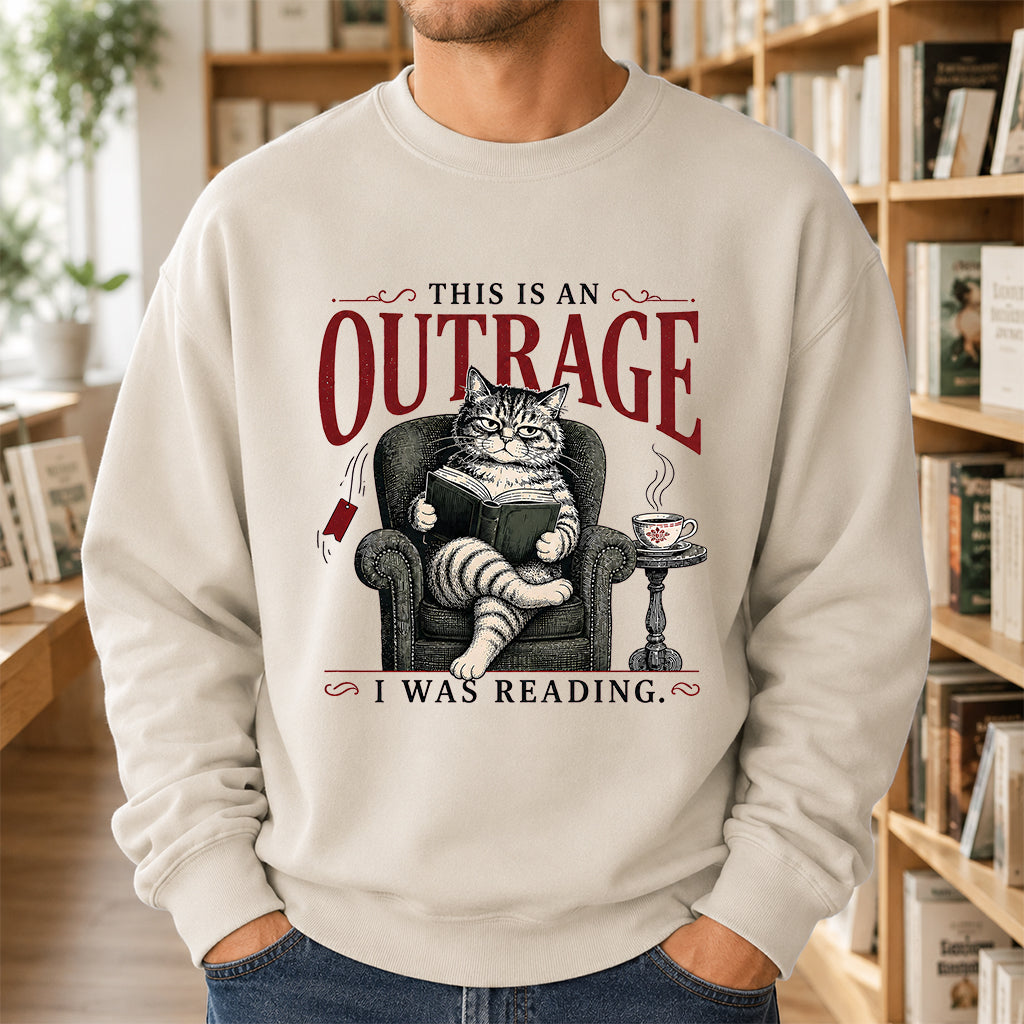 This Is An Outrage Crewneck Sweatshirt | Reader Gift Sand