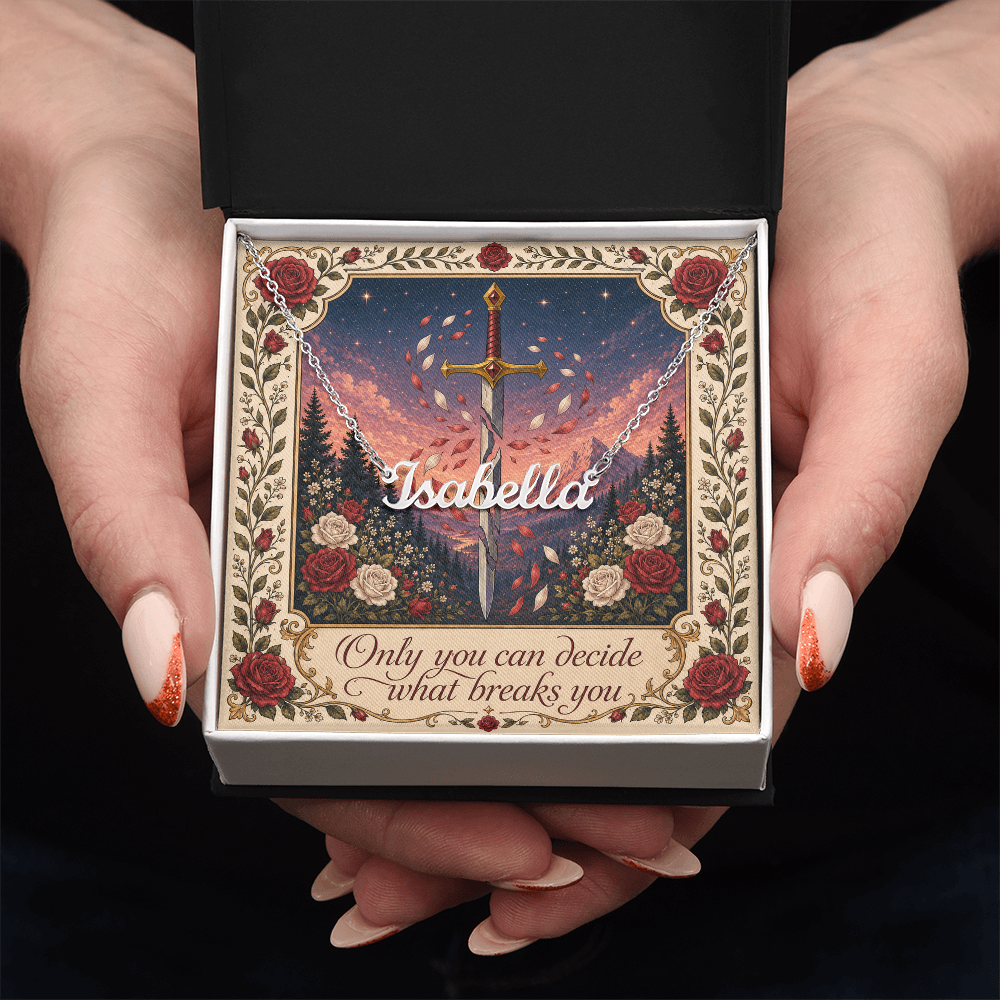 Only You Can Decorative Card And Custom Name Polished Stainless Steel Necklace With Box Book Lover Gift Font 1
