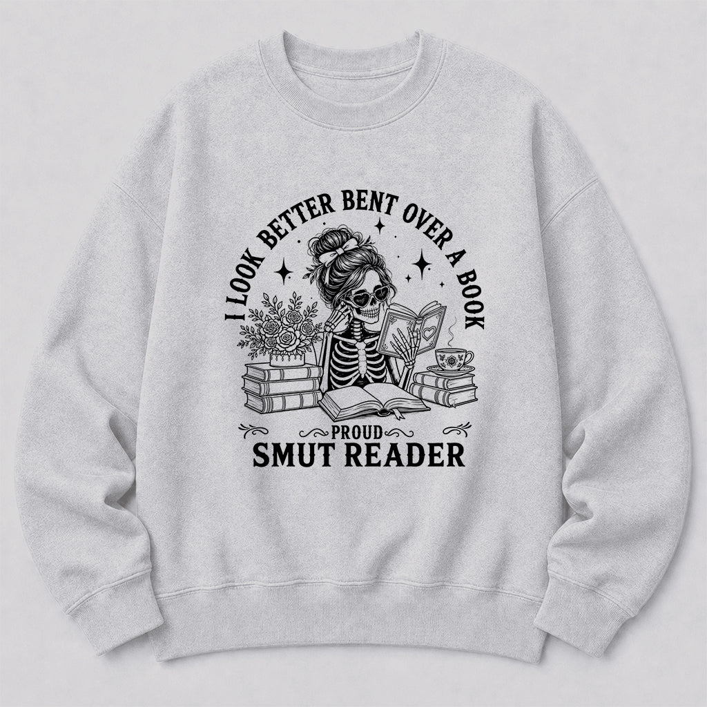 I Look Better Bend Over A Book Crewneck Sweatshirt | Reader Gift Sport Grey