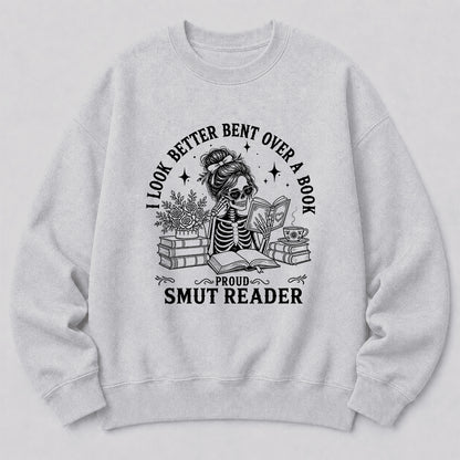 I Look Better Bend Over A Book Crewneck Sweatshirt | Reader Gift Sport Grey