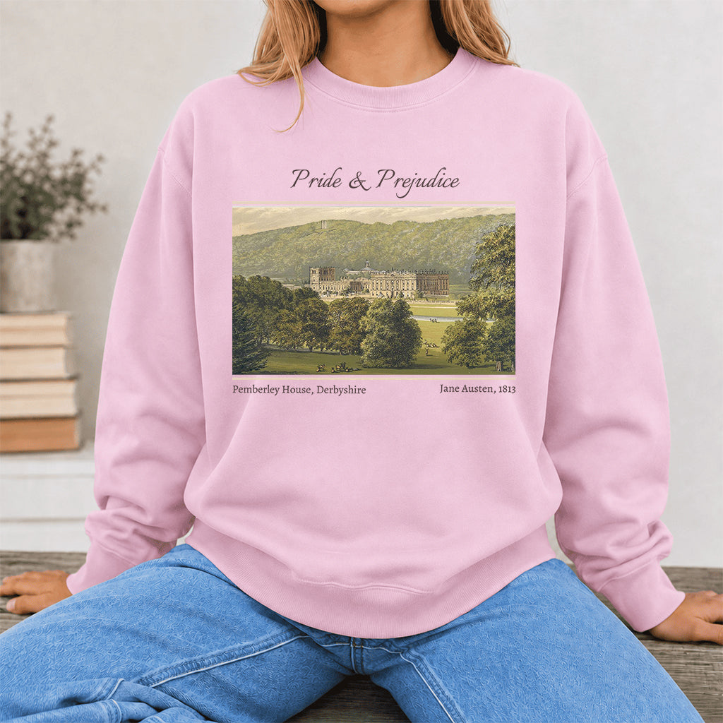Pride And Prejudice Crewneck Sweatshirt | Reader Gift Light Pink