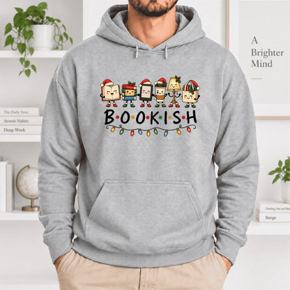 Christmas Bookish Things Softstyle Hoodie | Christmas Gift For Readers Sport Grey