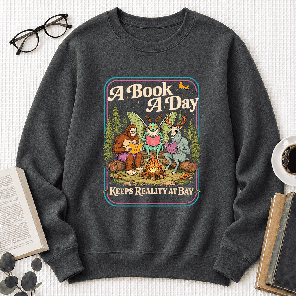 Cryptid Book Club Crewneck Sweatshirt | Reader Gift Dark Heather