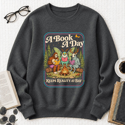 Cryptid Book Club Crewneck Sweatshirt | Reader Gift Dark Heather