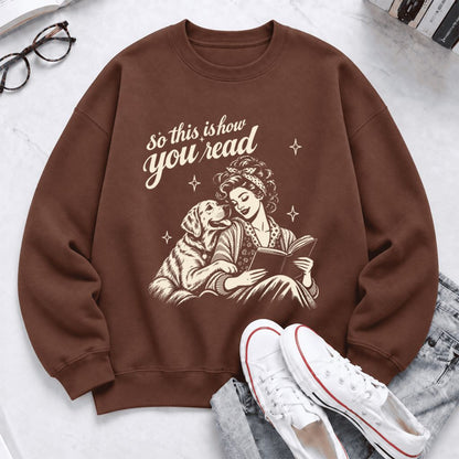 How You Read Labrador Retriever Softstyle Sweatshirt | Cozy Dog Mom Reader Gift Cocoa