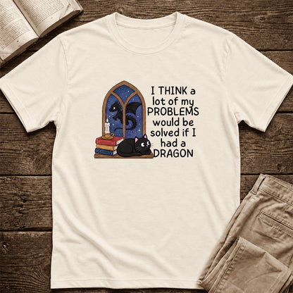 If I Could Have A Dragon Ultra-Soft Cotton T-Shirt | Fantasy Book Lover Gift Natural