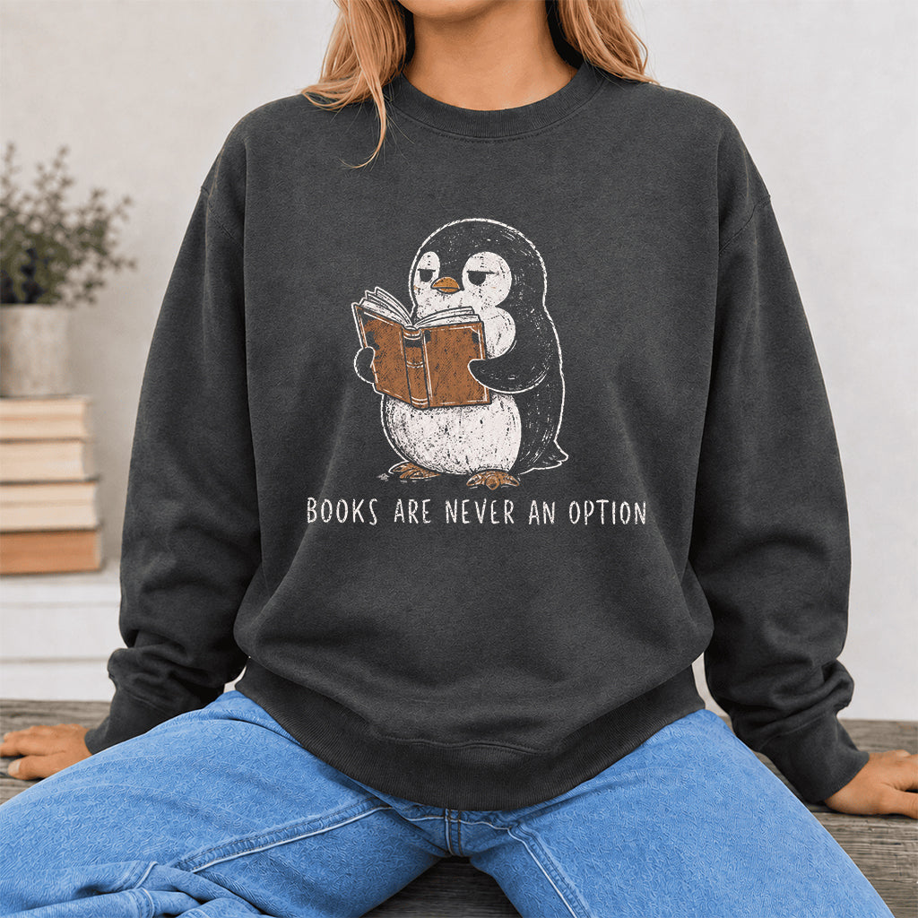 Flight Was Never An Option Crewneck Sweatshirt | Reader Gift Dark Heather
