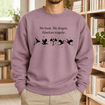 No Book, No Dragon Softstyle Sweatshirt | Fantasy Reader Gift Paragon