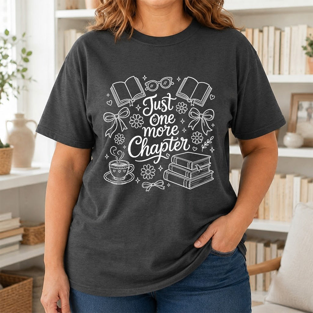 Just One More Chapter Softstyle T-Shirt | Book Lover Gift Dark Heather