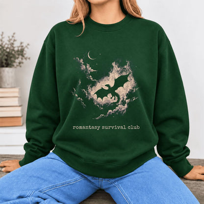 Romantasy Survival Club Softstyle Sweatshirt | Fantasy Reader Gift Forest Green