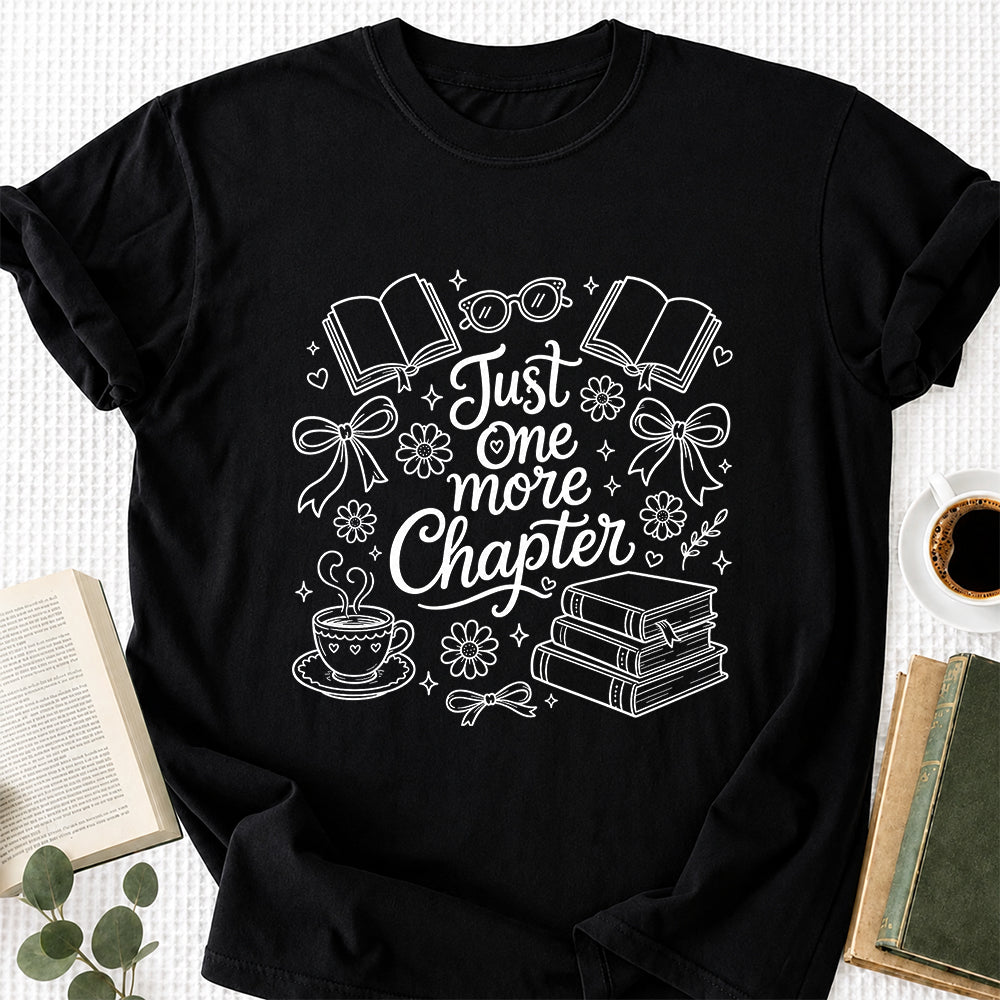 Just One More Chapter Softstyle T-Shirt | Book Lover Gift Black