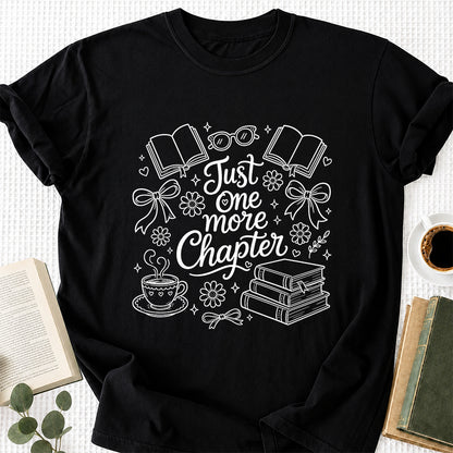 Just One More Chapter Softstyle T-Shirt | Book Lover Gift Black