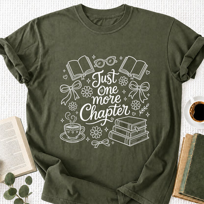 Just One More Chapter Softstyle T-Shirt | Book Lover Gift Military Green