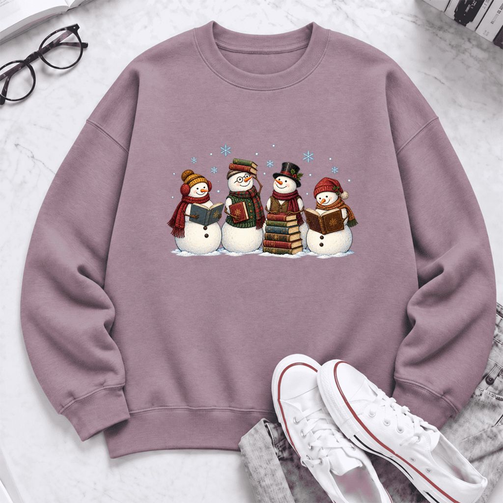 Bookish Snowman Club Softstyle Sweatshirt | Christmas Book Lover Gift Paragon