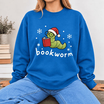 Christmas Bookworm Softstyle Sweatshirt | Christmas Book Lover Gift Royal
