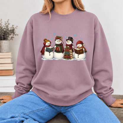 Bookish Snowman Club Softstyle Sweatshirt | Christmas Book Lover Gift Paragon