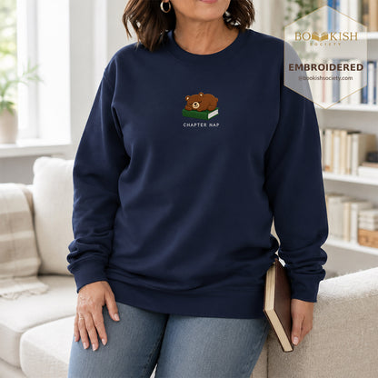 Chapter Nap Embroidered Sweatshirt | Reader Gift Navy