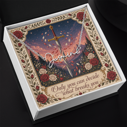 Only You Can Decorative Card And Custom Name Polished Stainless Steel Necklace With Box Book Lover Gift Font 2