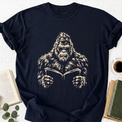 Big Foot Reading Book Softstyle T-Shirt | Book Lover Gift Navy