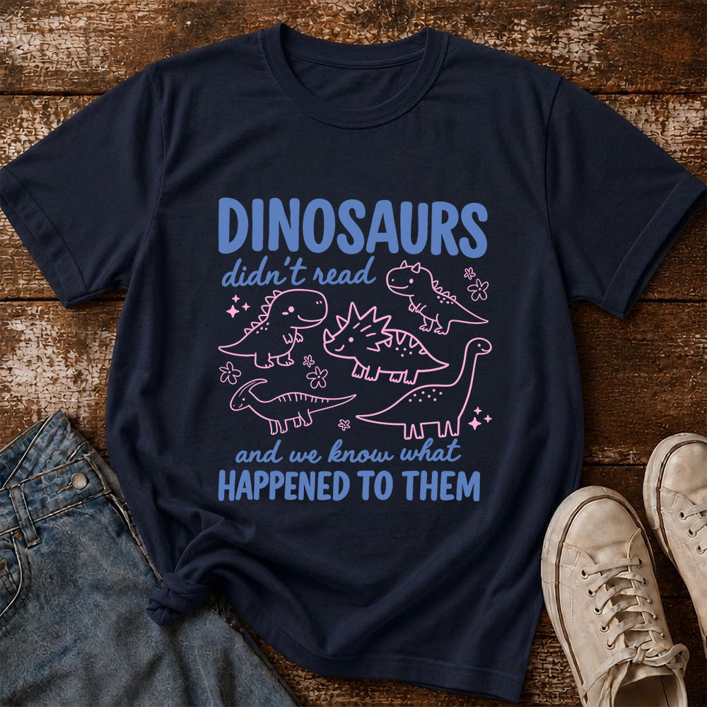 Dinosaurs Didn't Read Softstyle T-Shirt | Book Lover Gift Navy