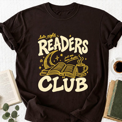 Late Night Readers Club Softstyle T-Shirt | Book Lover Gift Dark Chocolate