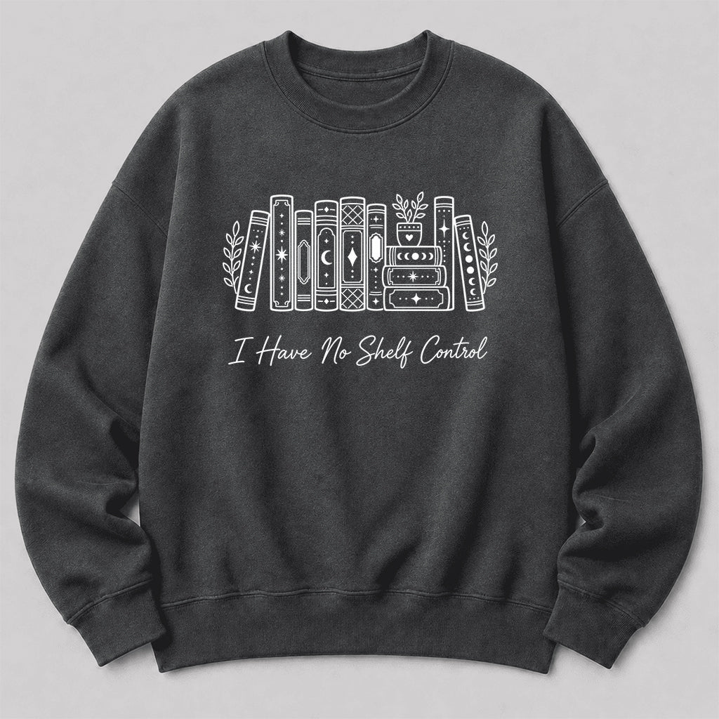 I Have No Shelf Control Crewneck Sweatshirt | Reader Gift Dark Heather
