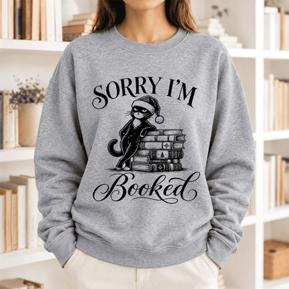 Sorry I'M Booked Softstyle Sweatshirt | Christmas Book Lover Gift Sport Grey