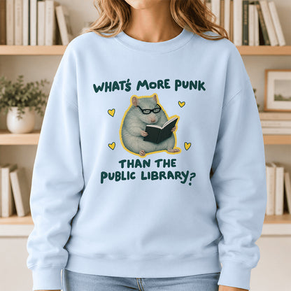 What's More Punk Crewneck Sweatshirt | Reader Gift Light Blue