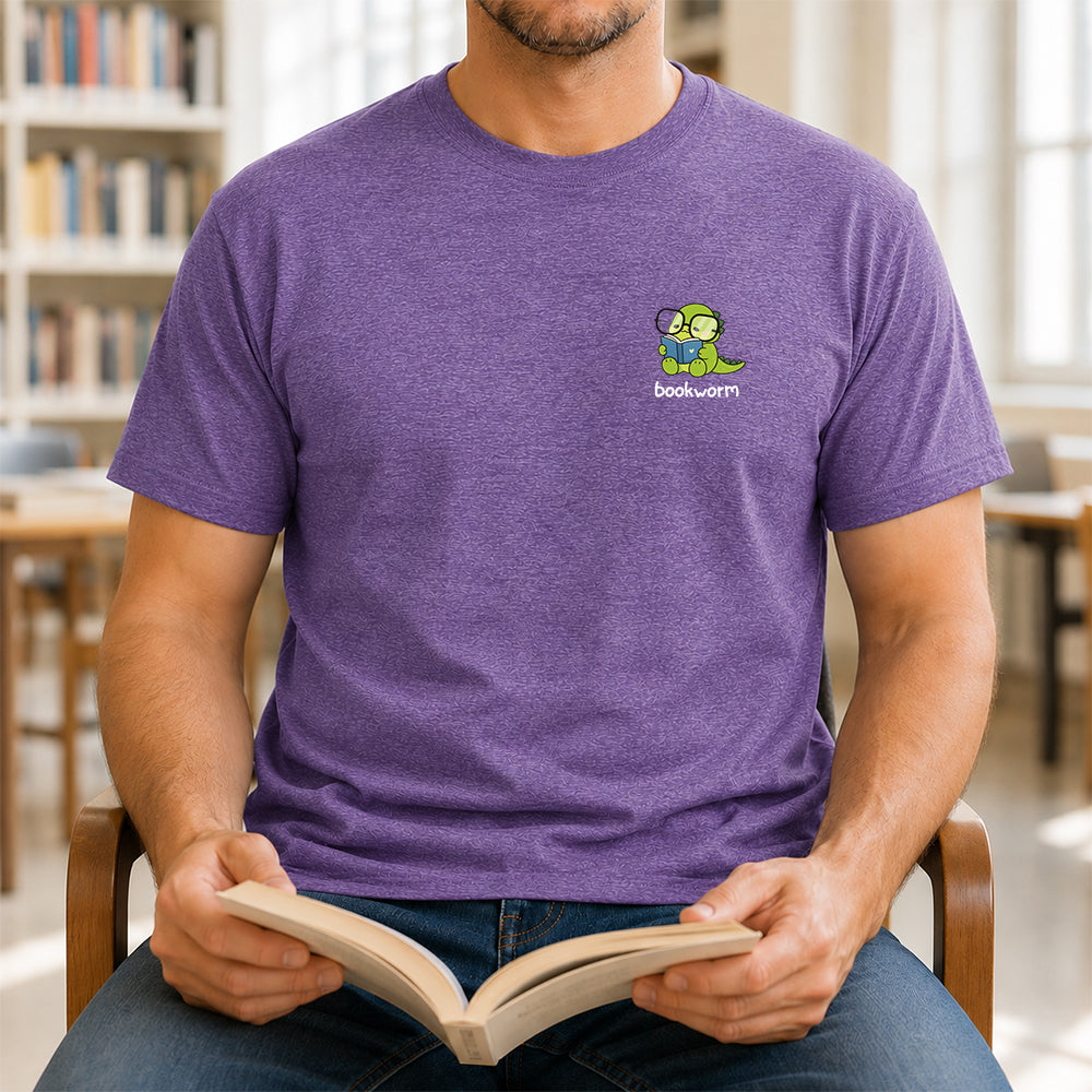 Bookworm Cotton T-Shirt | Book Lover Gift Heather Purple
